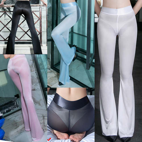 Women shiny silky pants flared - women,