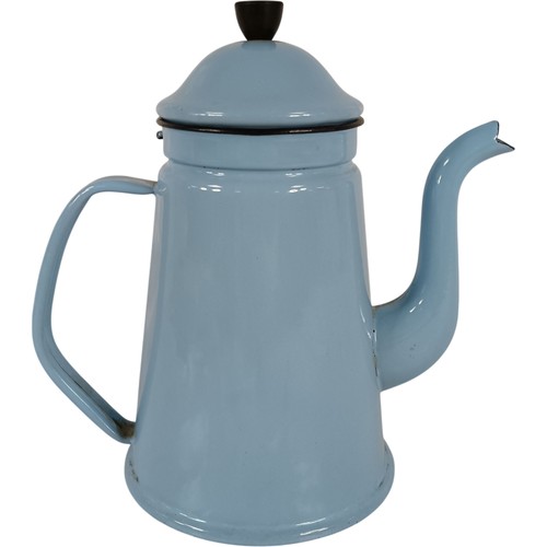 Vintage blue enamel coffee pot - coffee,