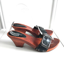 Vintage black faux leather