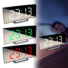 LED Clock Electric Alarm Clock for Bedrooms Digital Clock Modern Curved Design