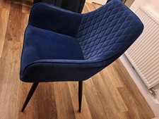 Navy Velvet Dinning  4 Chairs 