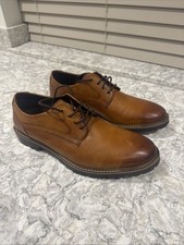 Leather Brown Oxford Style Laced Shoes Men's UK 10