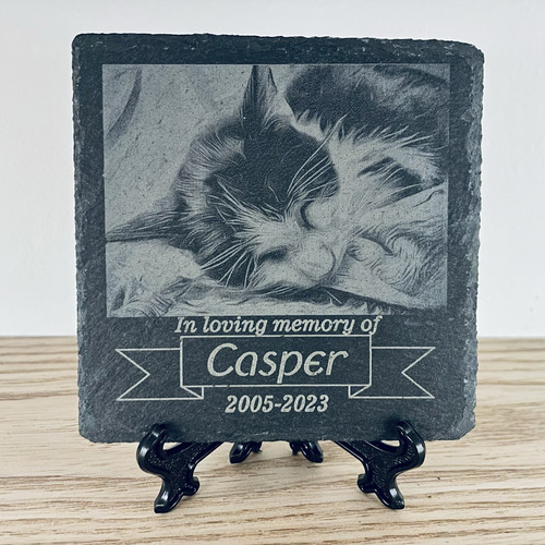 Personalised photo stone cat - personalised,