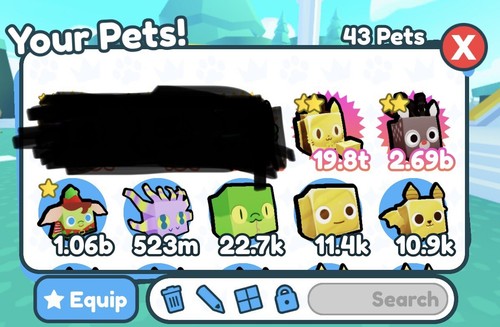 Pet simulator entire - pet, x