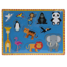 Wooden zoo puzzle - wooden,