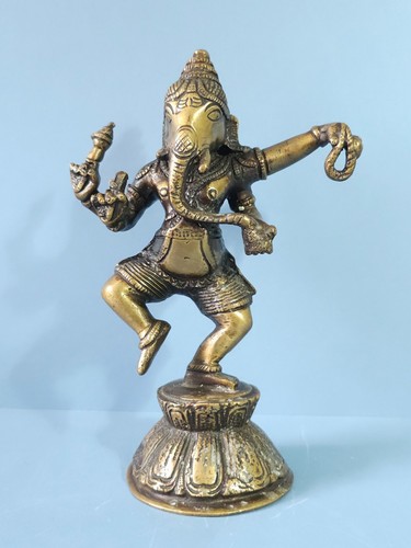 Indian bronze dancing ganesh - indian,