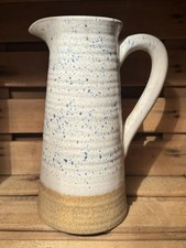 White Brown and Blue Pottery Jug #NBR13