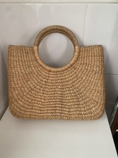 Vintage Half Moon Woven Straw