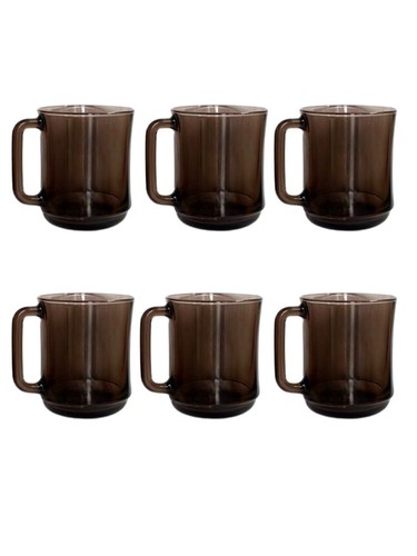Brown glass mugs 31cl - 6,