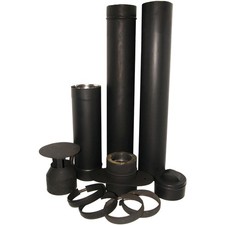 Morso Wood Burning Stove Flue Kit 5" Black Straight Pipe & Fitting Kits