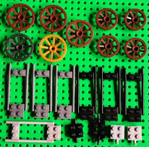 Lego wagon cart wheels axles - wagon,