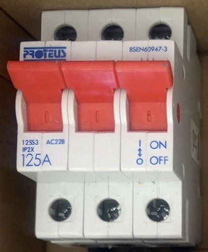 Proteus 125 amp triple pole - 125,