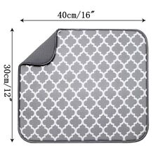 Microfiber Household Dish Dry Mat Kitchen Sink Drainer Tea Towel Brilliant Gray