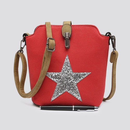 Womens canvas star applique - canvas,