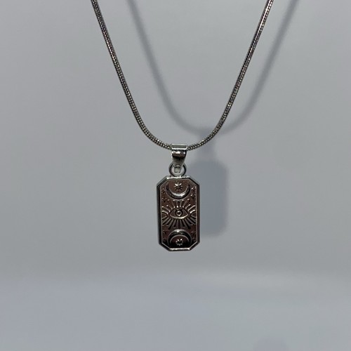 Silver rectangle evil eye - silver,