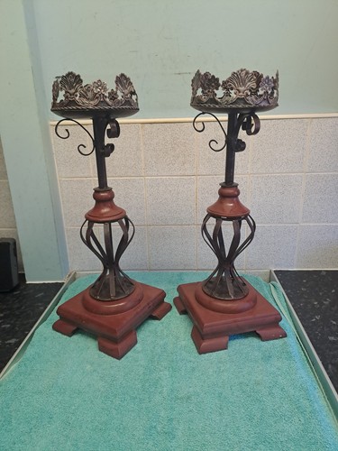 Vintage pair wrought iron - pair,