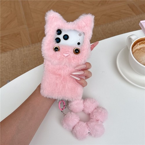 Plush cute pink cat - pink,