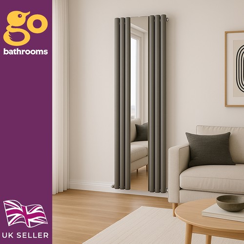 Grey vertical radiator - vertical,