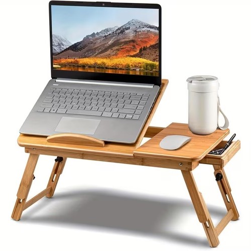 Bamboo folding laptop stand - folding,