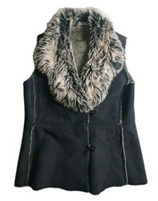 M&S Black Faux Fur Gilet