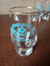 3 Vintage Masonic 4.5 Inch Tall Glasses Waverly Lodge 1980 no.1322