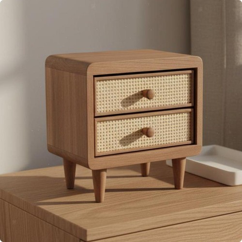 Wooden rattan drawer - wooden,