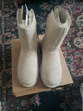 ladies cream ugg australia remora buckle boots uk 6.5 new 