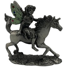 Pewter Winged Fairy Riding
