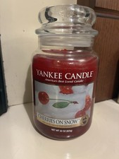 Yankee Candle Large Cherries On Snow, Unlit, Rare And Discontinued