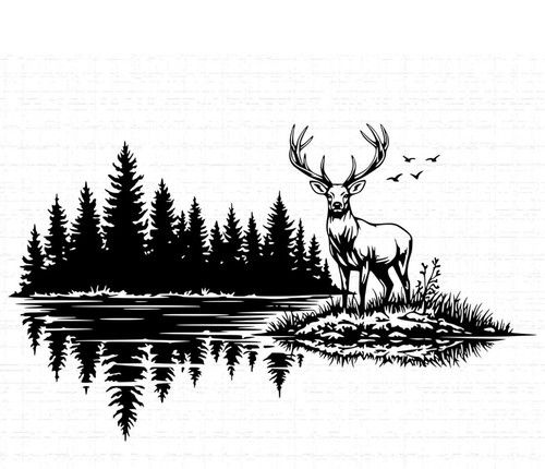 Medium stag head - stag, car