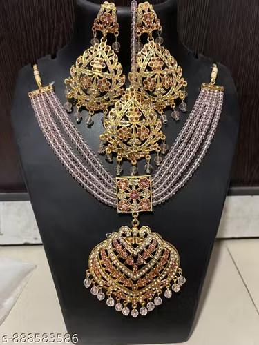 Gold plated jewellery set rani - gold,