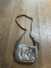 Silver Metallic Crossbody Bag