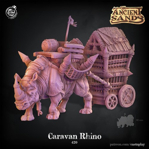 Rhino supply wagon - rhino, paintable