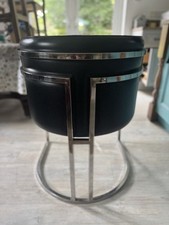 Designer Black Leather And Chrome Arm Chair