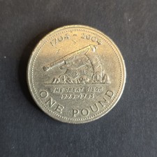 2004 Gibraltar The Great Siege £1 Round One Pound Coin