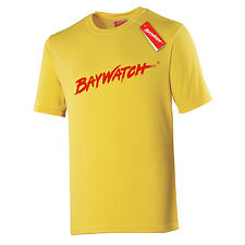 LICENSED BAYWATCH ® YELLOW MENS COOLTEX T-SHIRT SPORTS LIFEGUARD FANCY DRESS TOP
