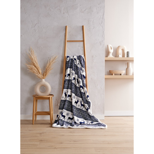 Nordic sherpa fleece throw - nordic,