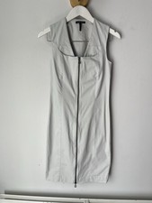Sarah Pacini Light Grey Zip front Dress Stretch Small