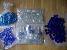 2.8kg Blue / Clear Decorative Glass PEBBLES Beads Vase Nuggets Display Craft