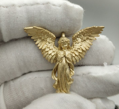 Brass cute angel wings - wings, pendant