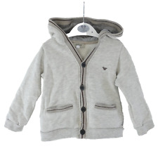 Armani Baby Jacket Hooded Boys Cardigan Front Buttons Fleece Lining Size 18 m