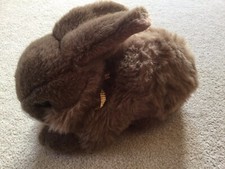 Soft Toy Brown Fluffy Large Rabbit With Bell