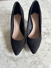 Faith Black Suede Wedge Shoes