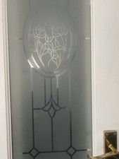 Solid Wood Doors With Art Deco  Etched Glass