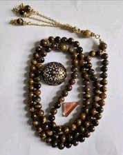 Tiger Eye Stone Islamic Prayer Beads 99 Beads 8mm Tasbih, Misbaha,Tasbeeh Rosary