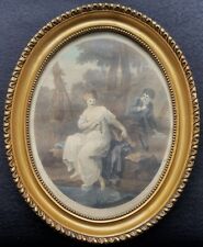 Georgian Oval Framed Italian Hand-Coloured Engraving After Francesco Bartolozzi
