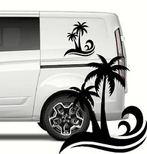 Palm Tree Wave car decal sticker, window graphic, Camper Van Sticker