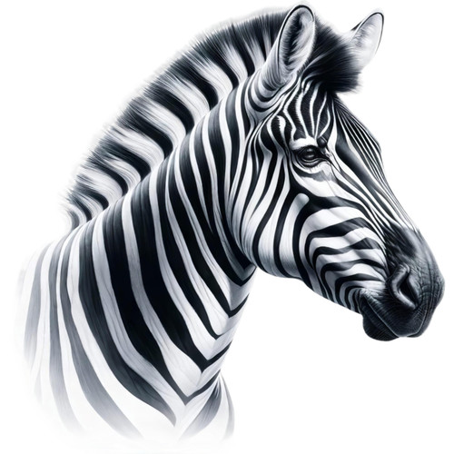 Zebra head black - zebra, plains