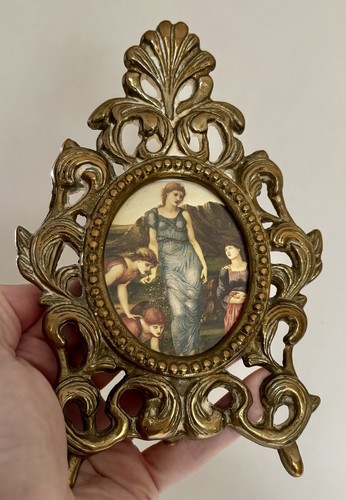 Vintage brass gold picture - brass,