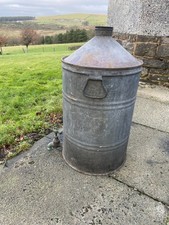 Vintage galvanised oil drum
